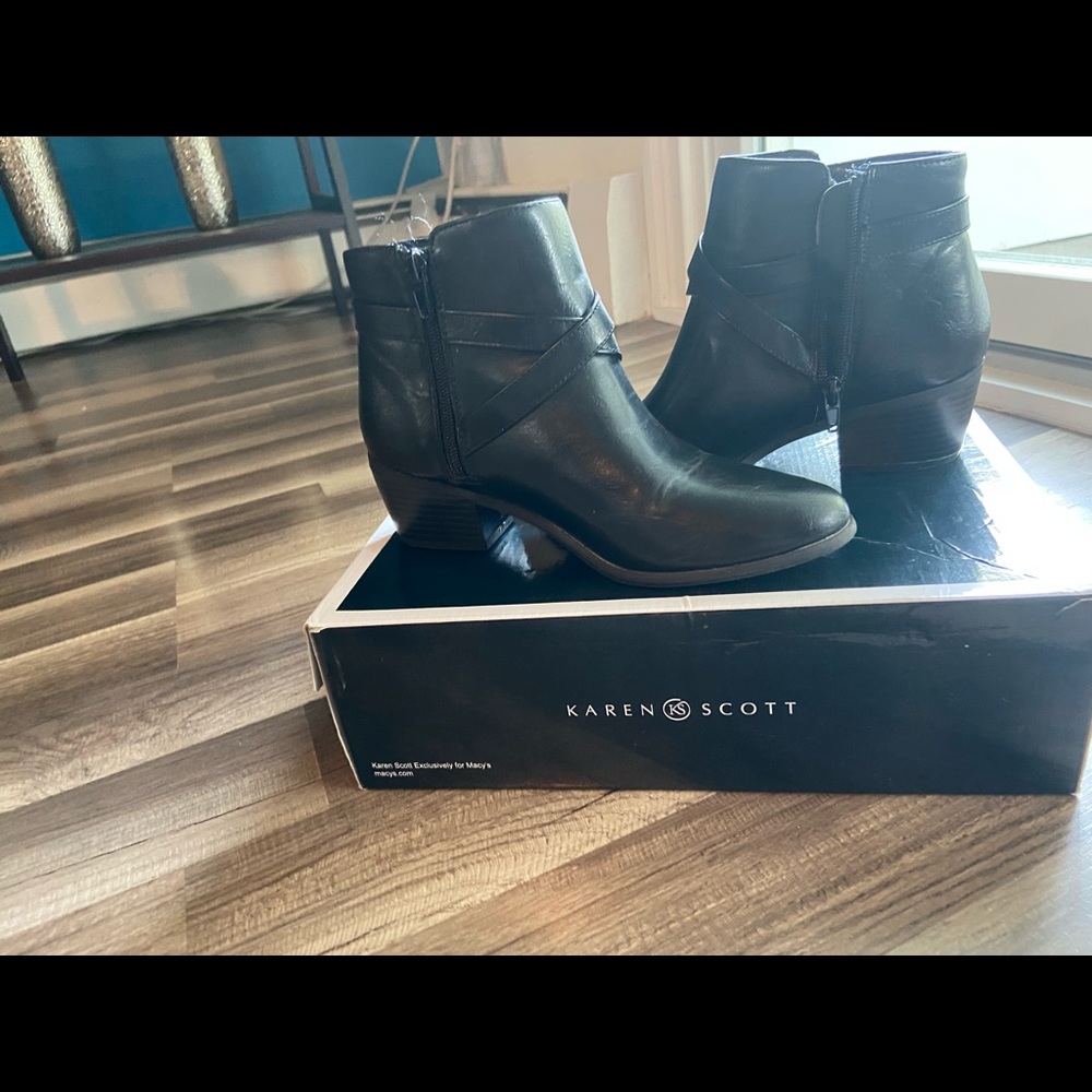 Black leather boots